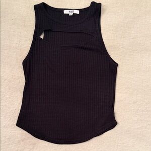 BB Dakota by Steve Madden Black Cutout Tank Top